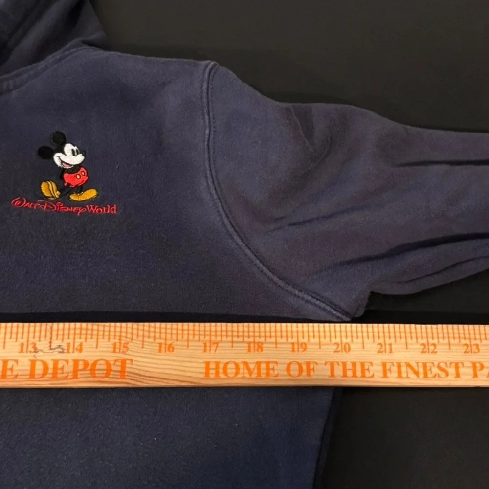 Disney Parks Micky Mouse Full Zip Up Hoodie Solid Navy Blue Jack Adult Size L